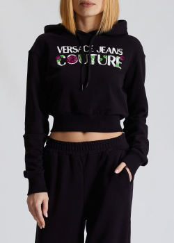 Худі з логотипом Versace Jeans Couture чорного кольору, фото